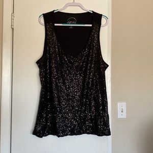 Black sequins tank top